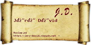 Járó Dávid névjegykártya