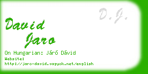 david jaro business card